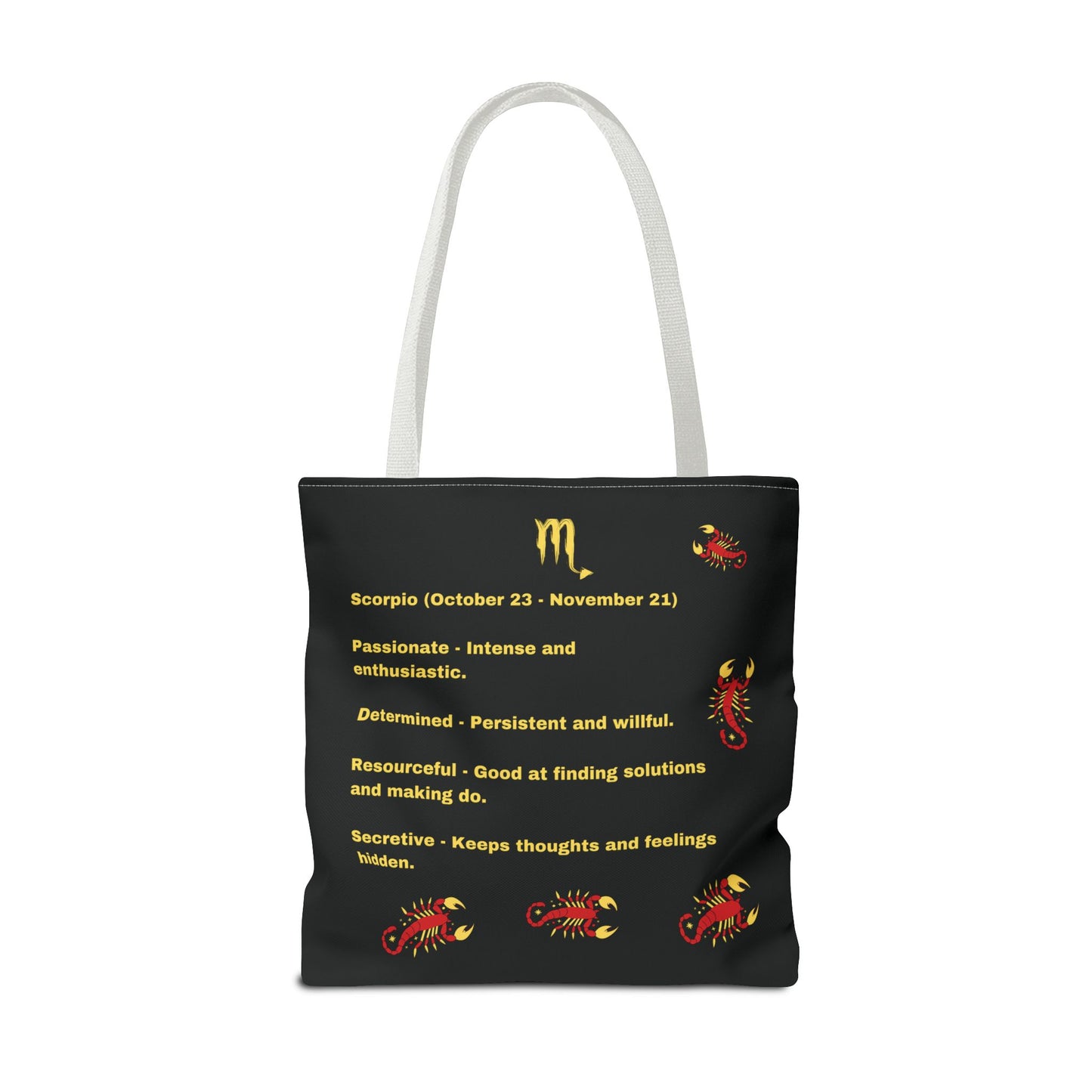 Black Zodiac Scorpio Tote Bag