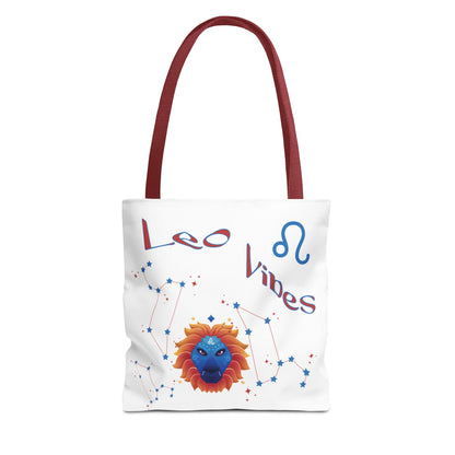 Personalized Year & Initial, Leo Vibes Zodiac White Tote Bag