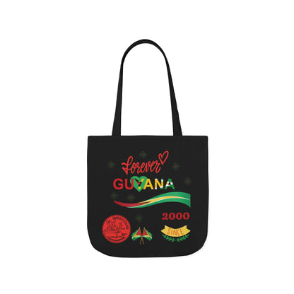 Personalized D.O.B and initial Love You Guyana Canvas Tote Bag