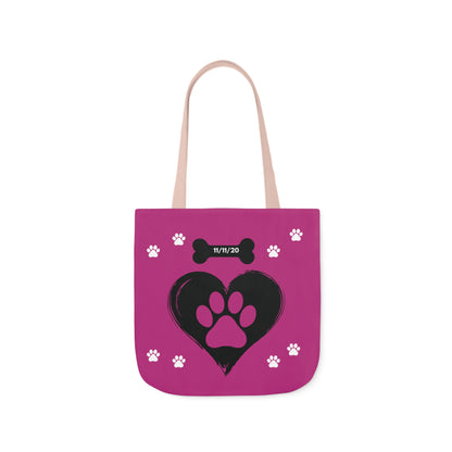 Pink Personalized Dog Canvas Tote Bag