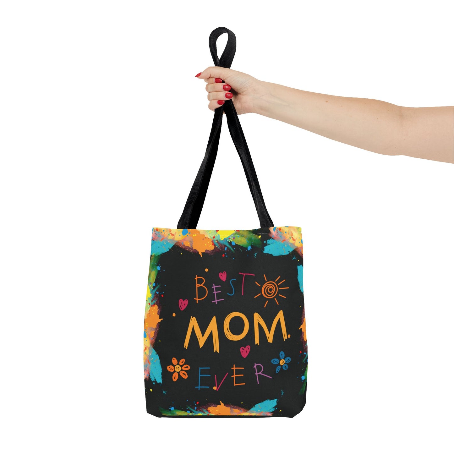 Mom Black Graphic Canvas Tote Bag