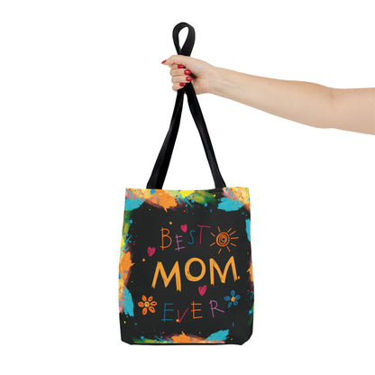 Mom Black Graphic Canvas Tote Bag
