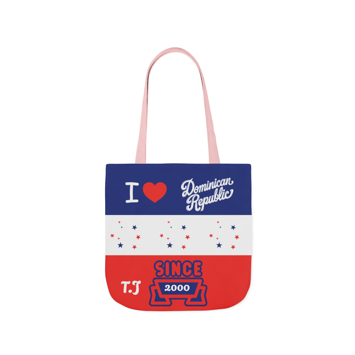 Personalized D.O.B & intinial,Dominican Republic Heart Canvas Tote —