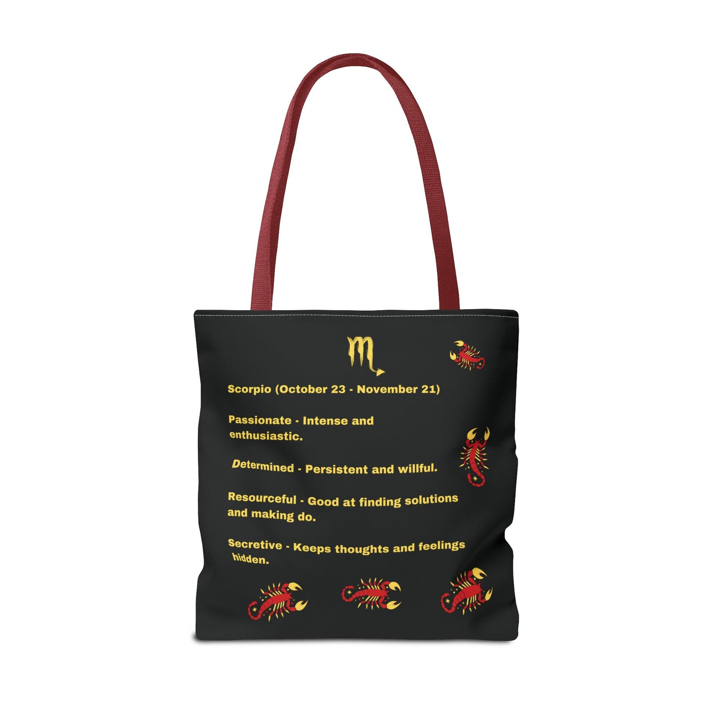 Black Zodiac Scorpio Tote Bag