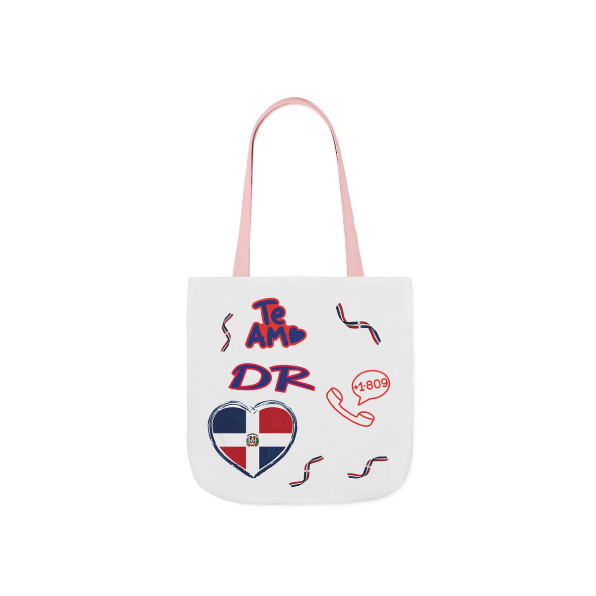 Personalized D.O.B & intinial,Dominican Republic Heart Canvas Tote —