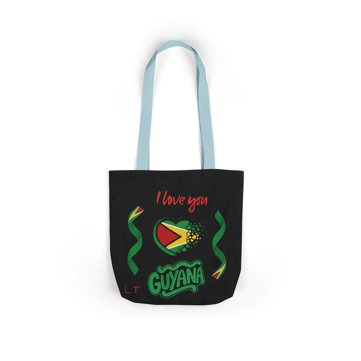 Personalized D.O.B and initial Love You Guyana Canvas Tote Bag