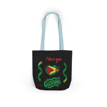 Personalized D.O.B and initial Love You Guyana Canvas Tote Bag