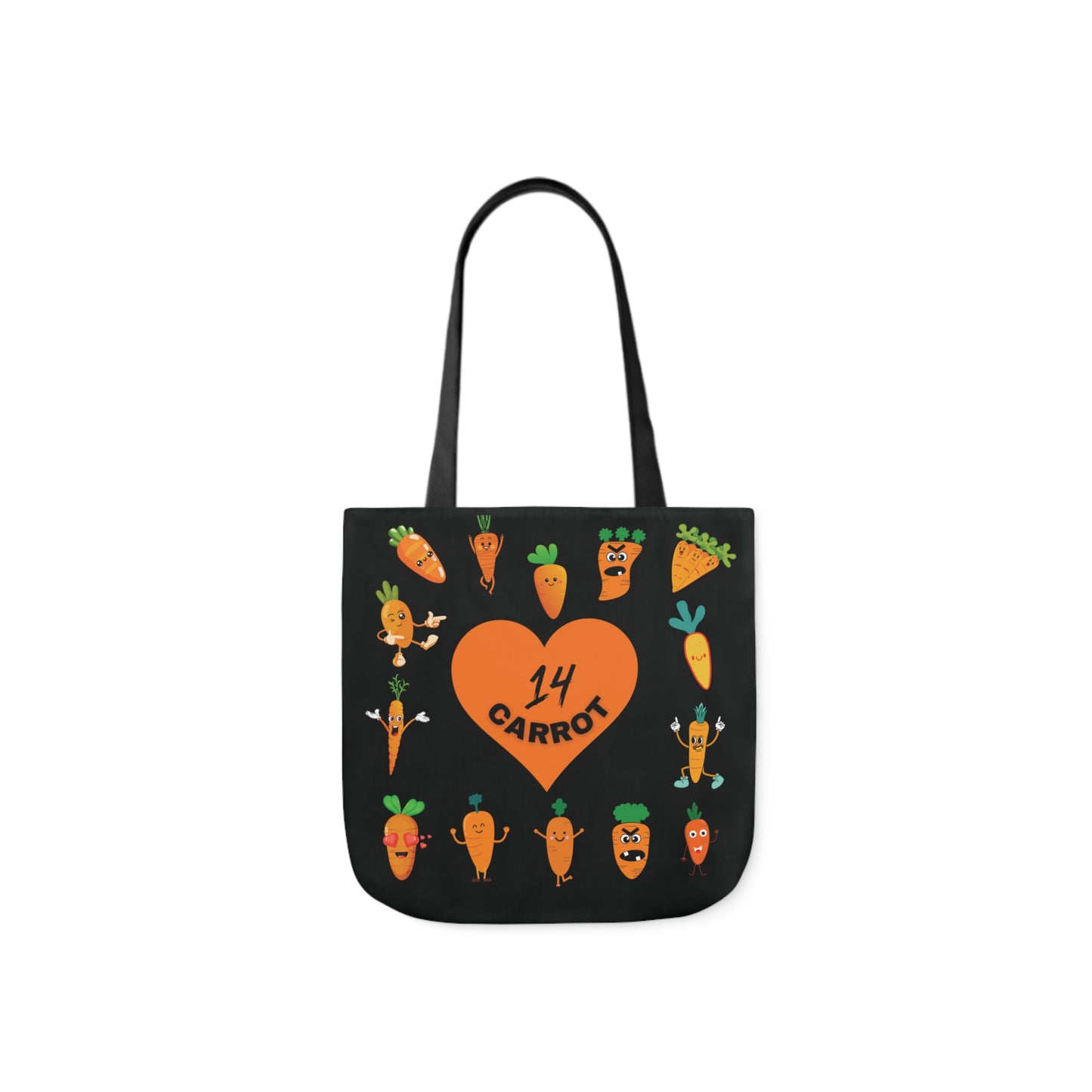 Carrot theme Canvas Tote Bag, 5-Color Straps