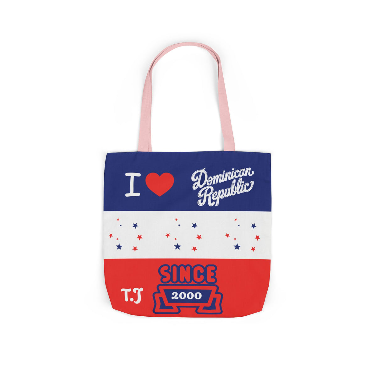 Personalized D.O.B & intinial,Dominican Republic Heart Canvas Tote —