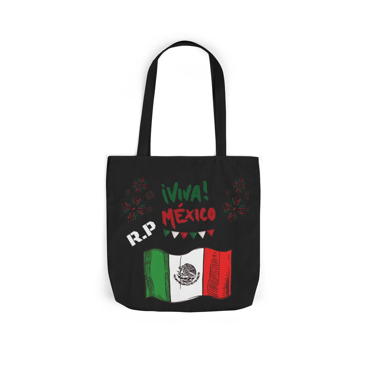 Personalized D.O.B and initial Viva México Flag Canvas Tote  Reusable Bag