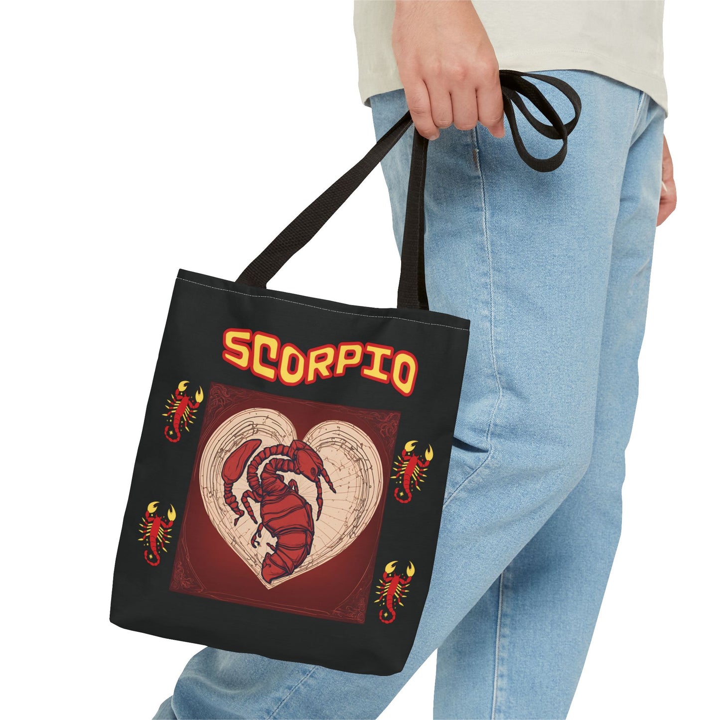 Black Zodiac Scorpio Tote Bag