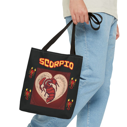 Black Zodiac Scorpio Tote Bag