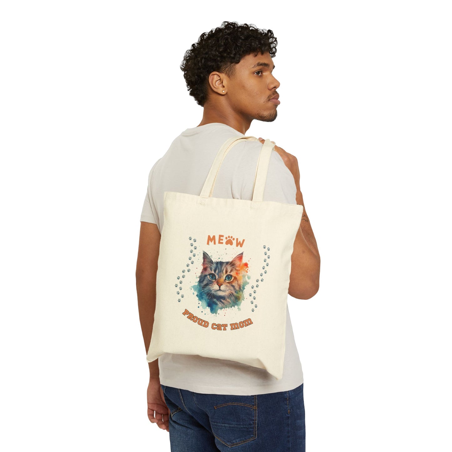 Cat lovers Cotton Canvas Tote Bag