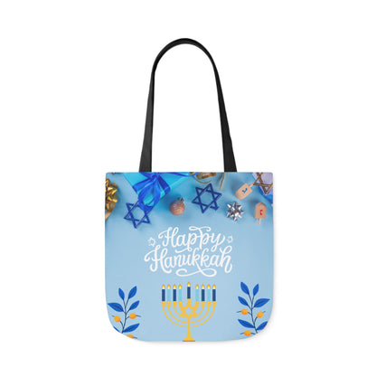 Blue and White Hanukkah Canvas Tote Bag