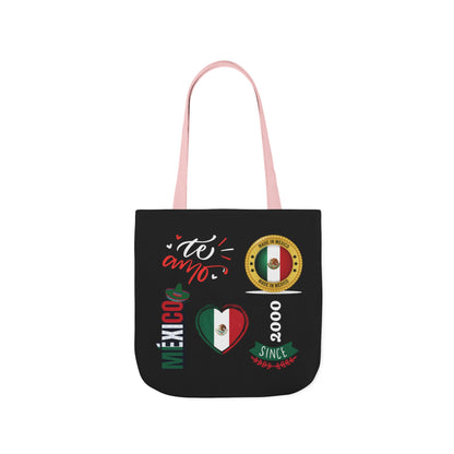 Personalized D.O.B and initial Viva México Flag Canvas Tote  Reusable Bag