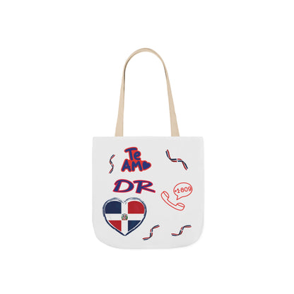 Personalized D.O.B & intinial,Dominican Republic Heart Canvas Tote —