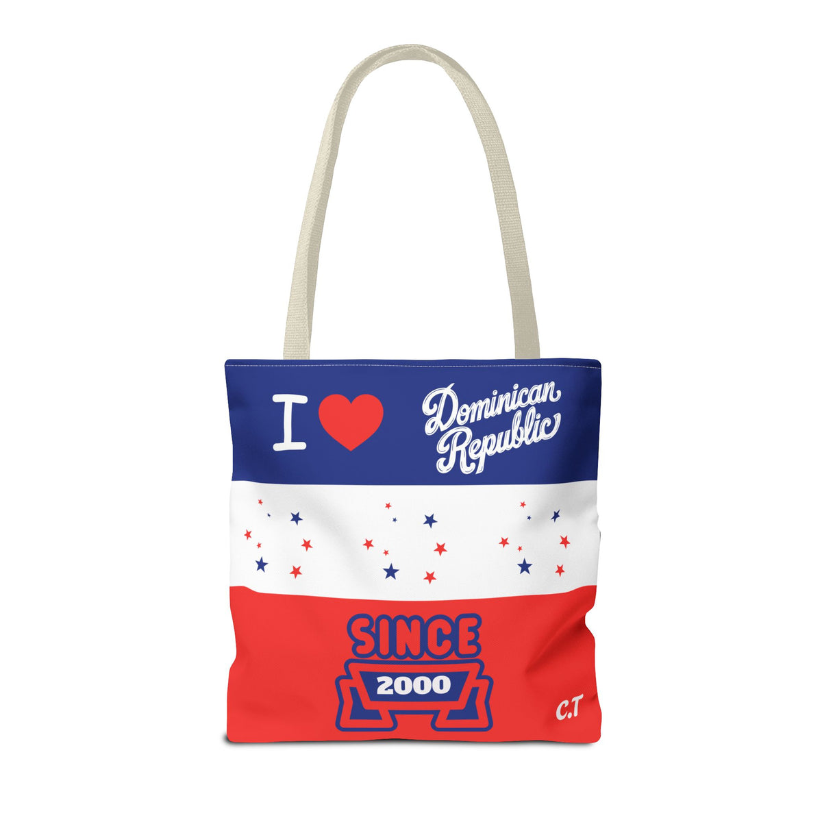 Personalized Initials & D.O.B Dominican Republic CanvasTote Bag