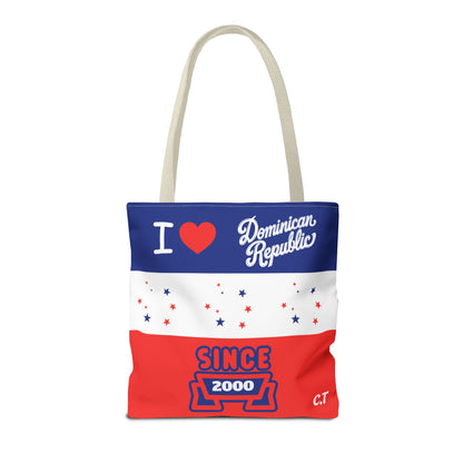 Personalized Initials & D.O.B Dominican Republic CanvasTote Bag
