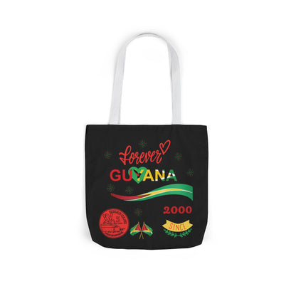 Personalized D.O.B and initial Love You Guyana Canvas Tote Bag