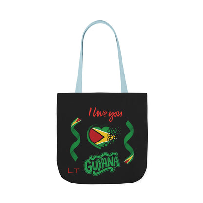 Personalized D.O.B and initial Love You Guyana Canvas Tote Bag
