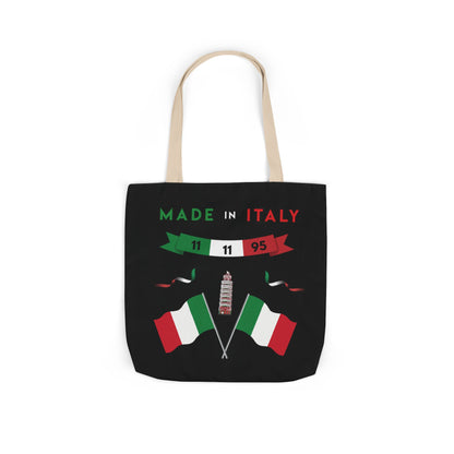 Black Canvas Tote Bag - Italy Theme
