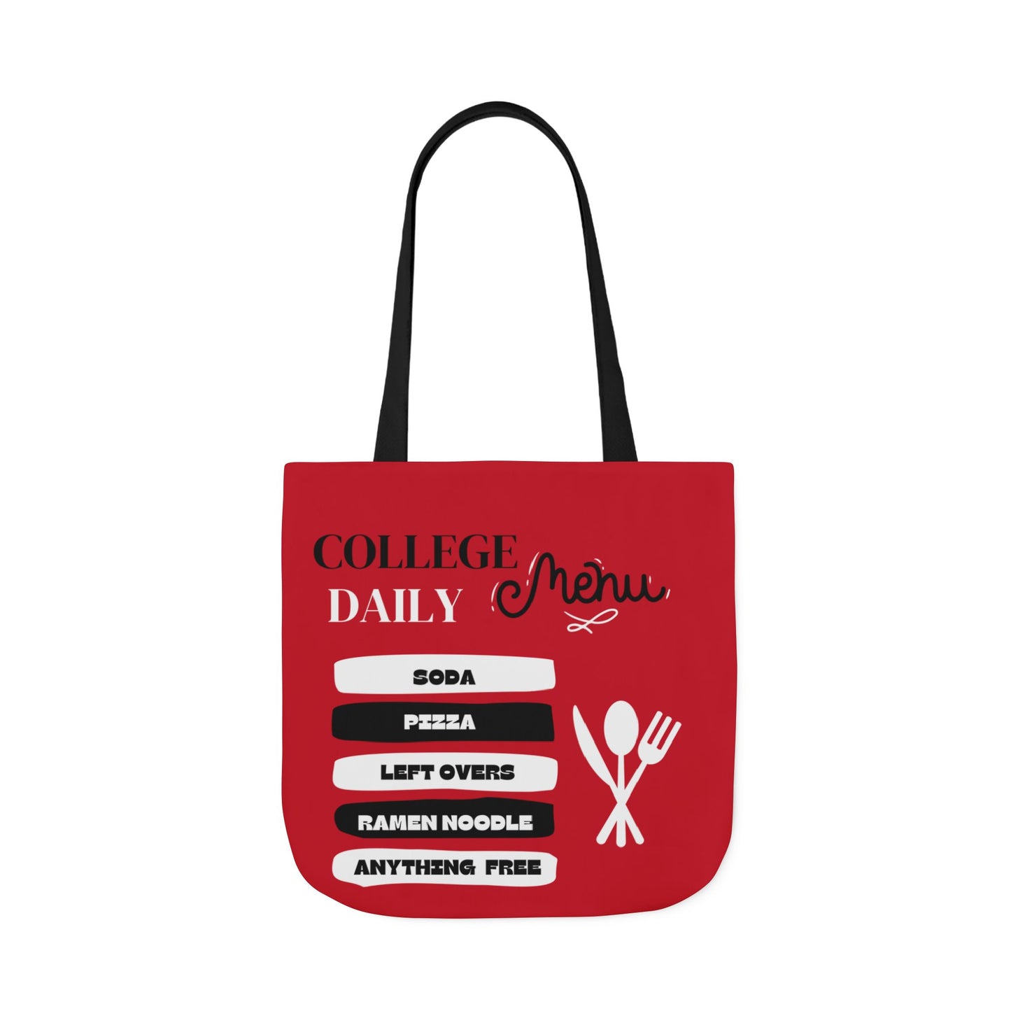 Funny Student Red Canvas Tote Bag