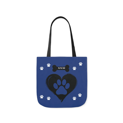 Blue Personalized Dog Canvas Tote Bag