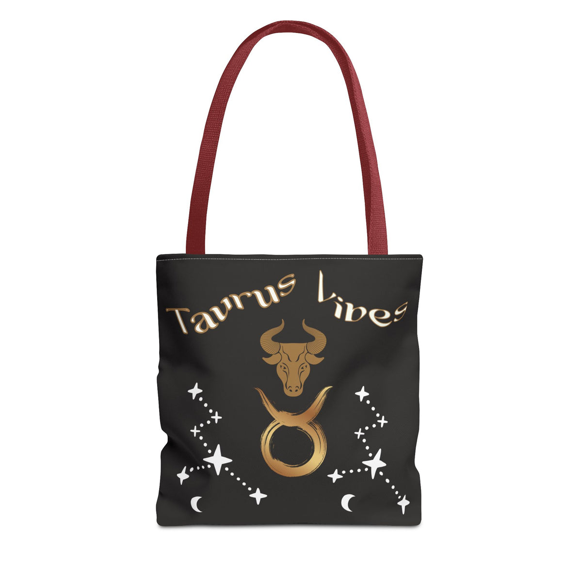Personalized Taurus Vibes' Zodiac Canvas Tote Bag with Birth Year & Initials