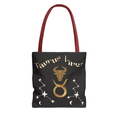 Personalized Taurus Vibes' Zodiac Canvas Tote Bag with Birth Year & Initials