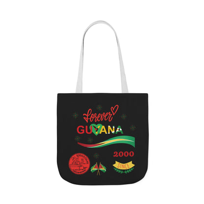 Personalized D.O.B and initial Love You Guyana Canvas Tote Bag