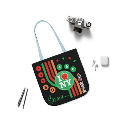 Personalized initial NY Retro Subway Canvas Tote — Colorful Graphic Market Bag