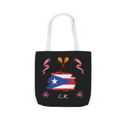Puerto Rico Pride Canvas Tote Bag — Personalized with initial and D.O.D