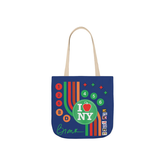 Canvas Tote Bag -Personalized initial bronx NYC  Blue City Design