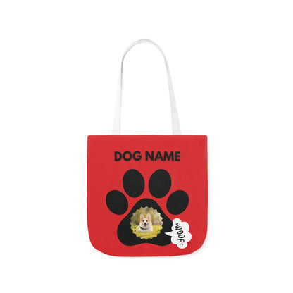 Red and Black Personalized Dog Canvas Tote Bag