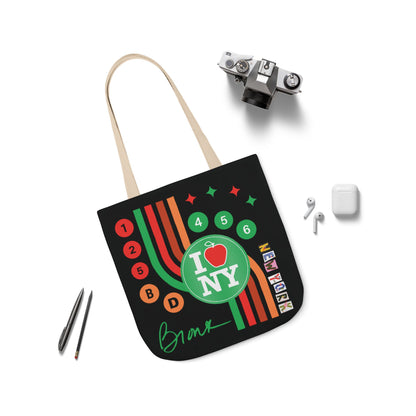 Personalized initial NY Retro Subway Canvas Tote — Colorful Graphic Market Bag