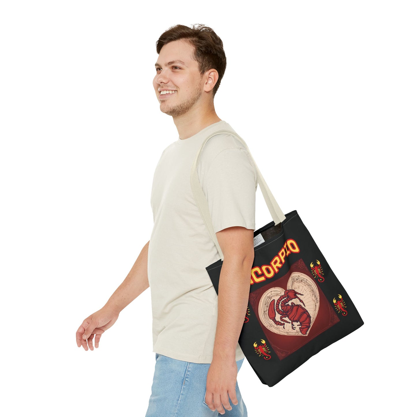 Black Zodiac Scorpio Tote Bag