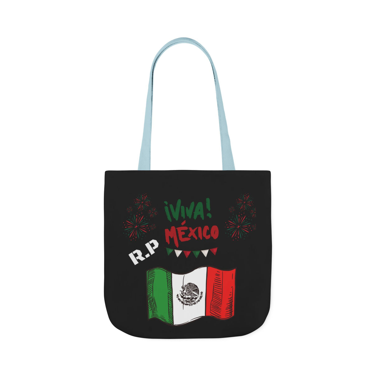 Personalized D.O.B and initial Viva México Flag Canvas Tote  Reusable Bag