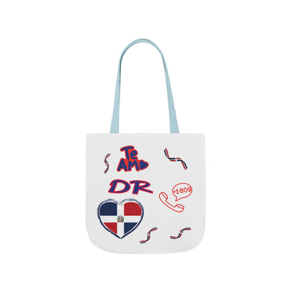 Personalized D.O.B & intinial,Dominican Republic Heart Canvas Tote —