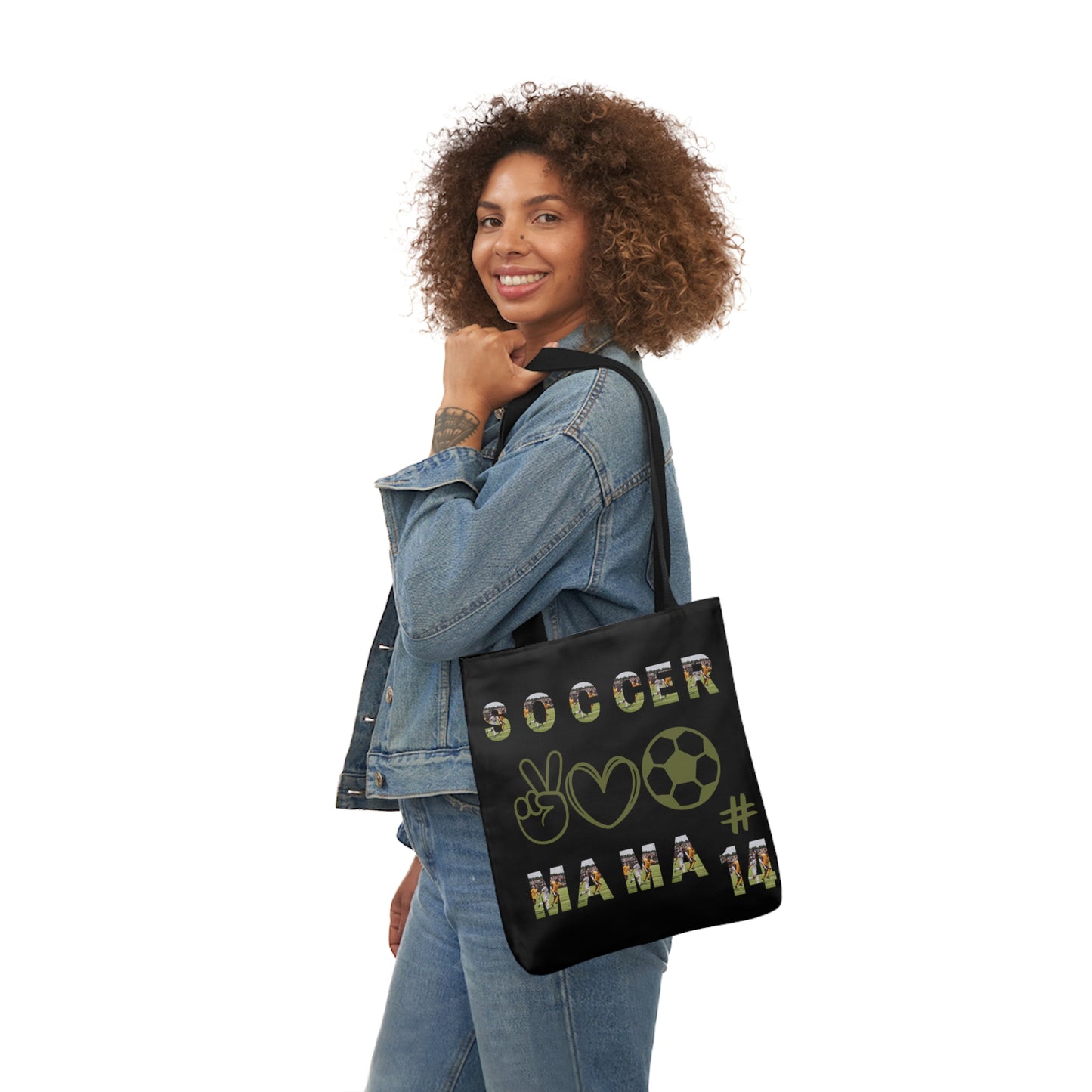 Soccer mom Canvas Tote Bag, 5-Color Straps