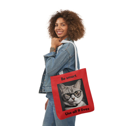 Cat Canvas Tote Bag, 5-Color Straps