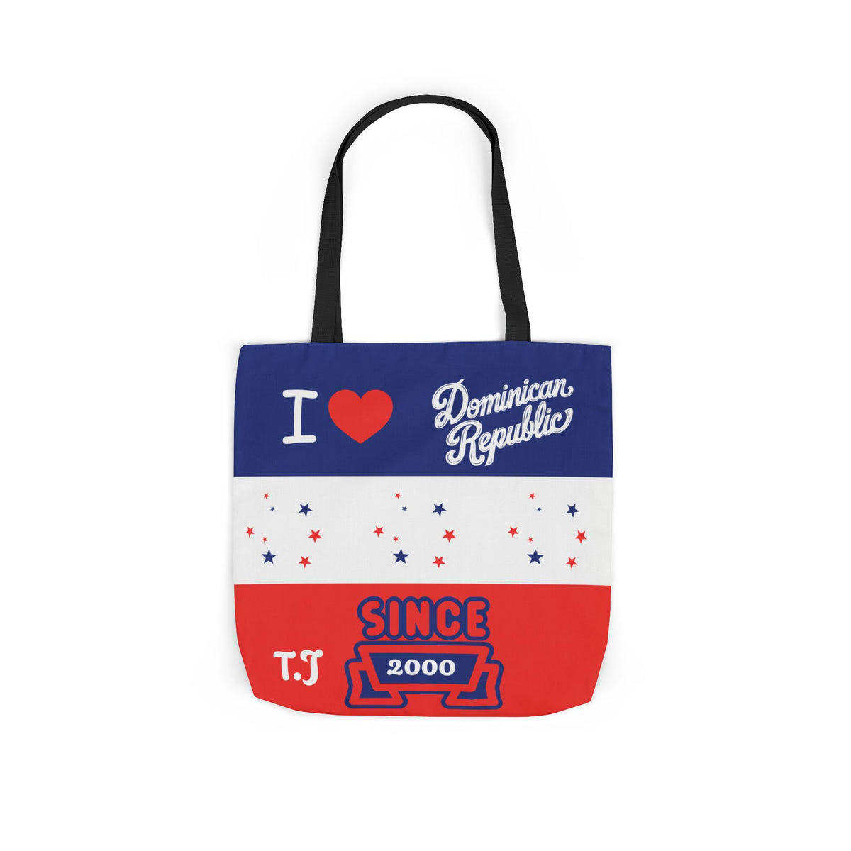Personalized D.O.B & intinial,Dominican Republic Heart Canvas Tote —