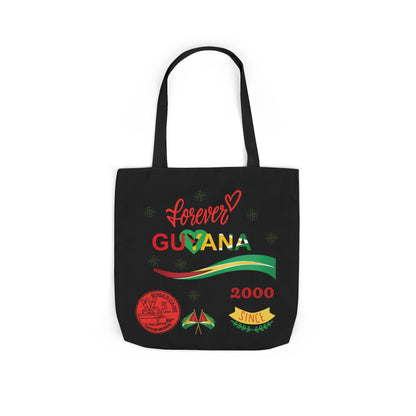 Personalized D.O.B and initial Love You Guyana Canvas Tote Bag