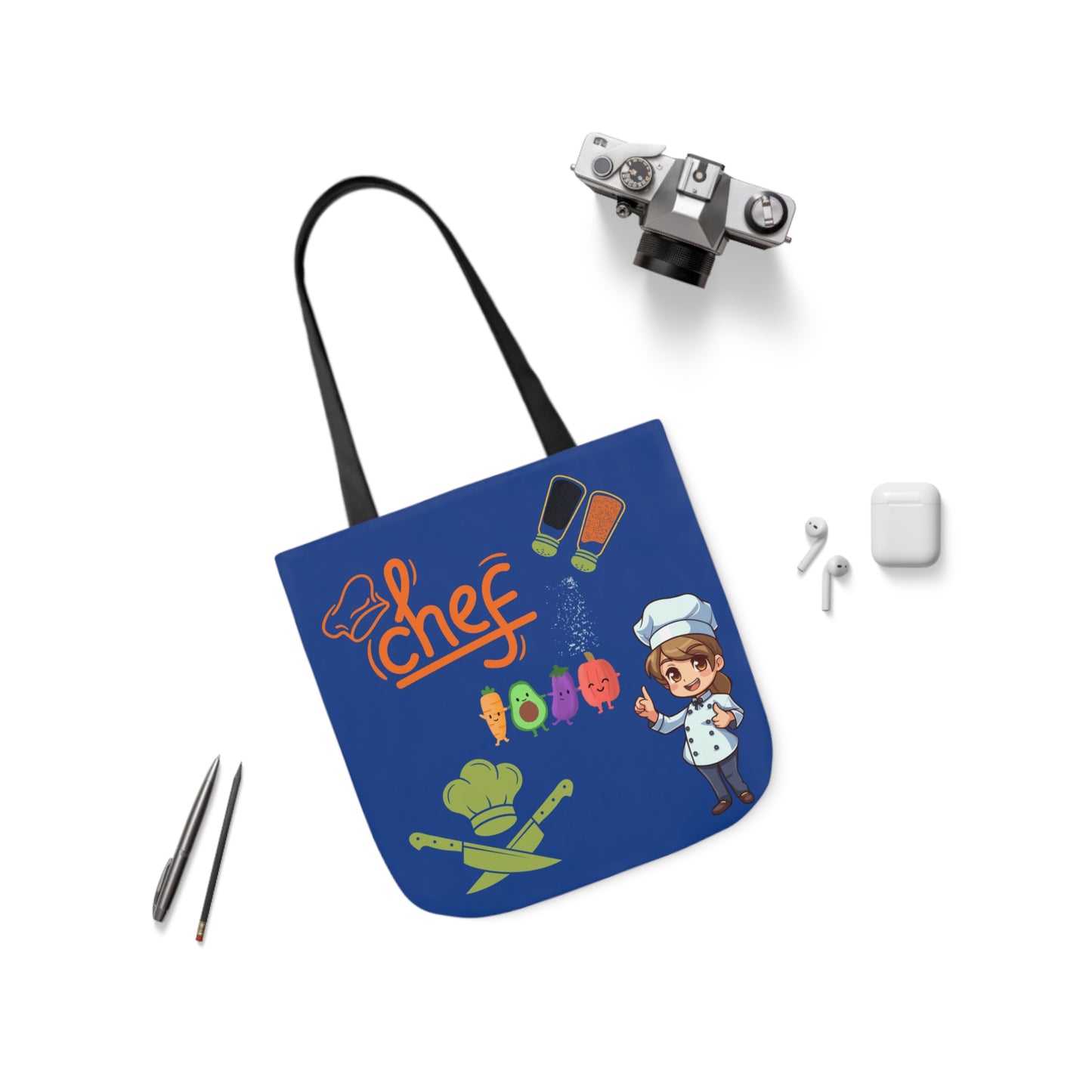 Chef Canvas Tote Bag, 5-Color Straps