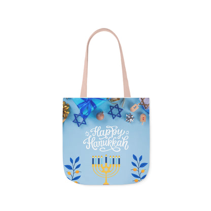 Blue and White Hanukkah Canvas Tote Bag