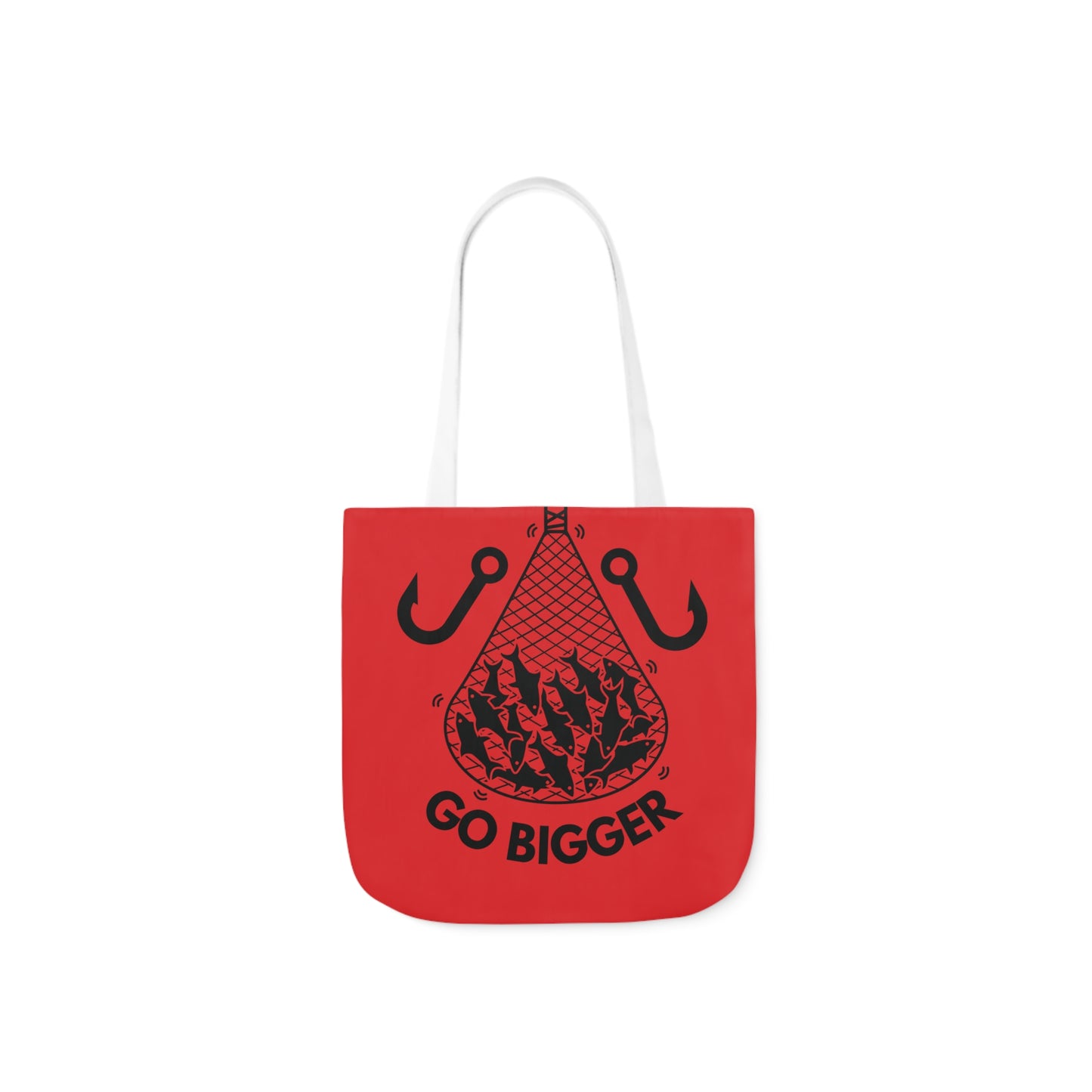 Fishing Canvas Red Tote Bag