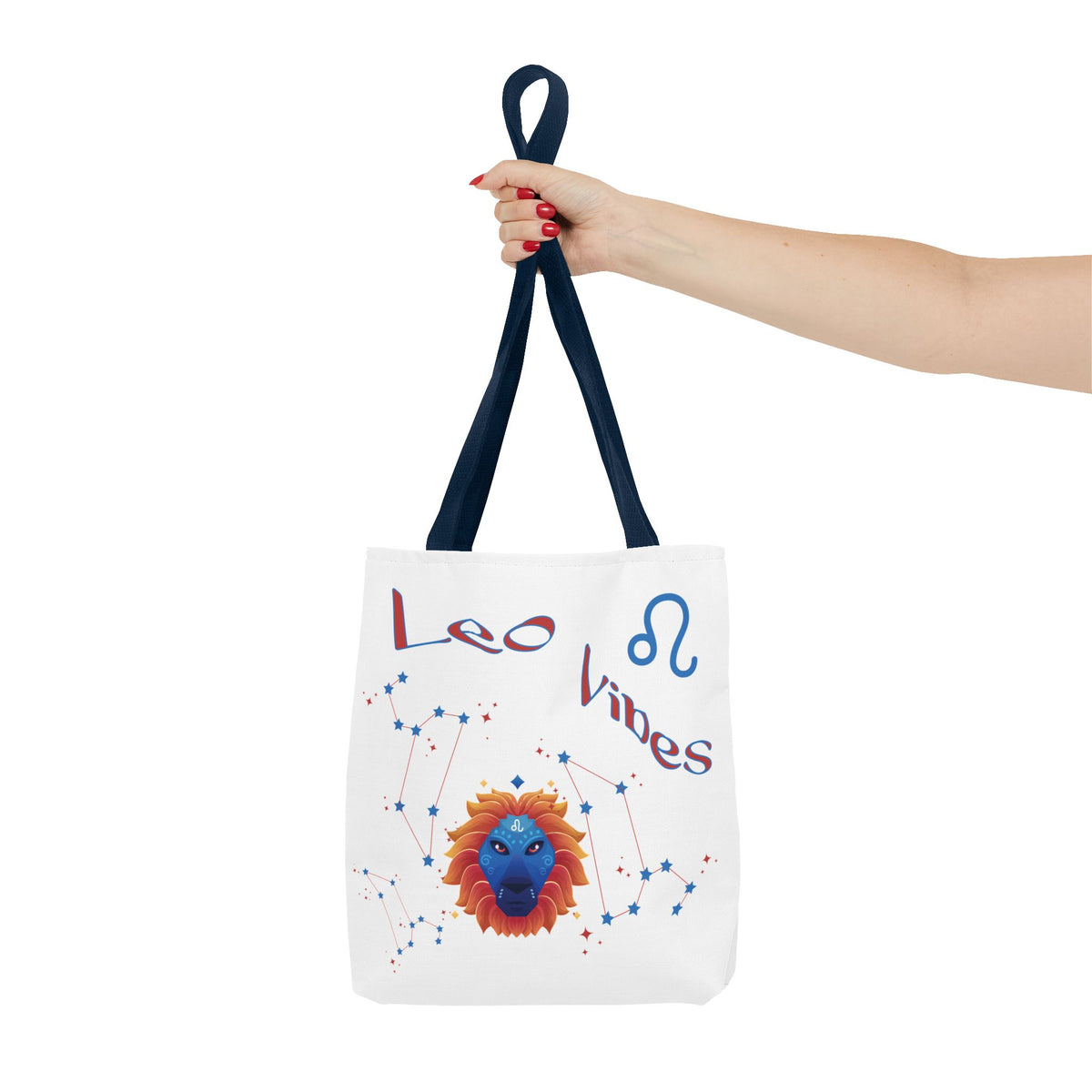 Personalized Year & Initial, Leo Vibes Zodiac White Tote Bag