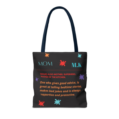 Personalized Mom Canvas Tote Bag — Watercolor Initials Splash