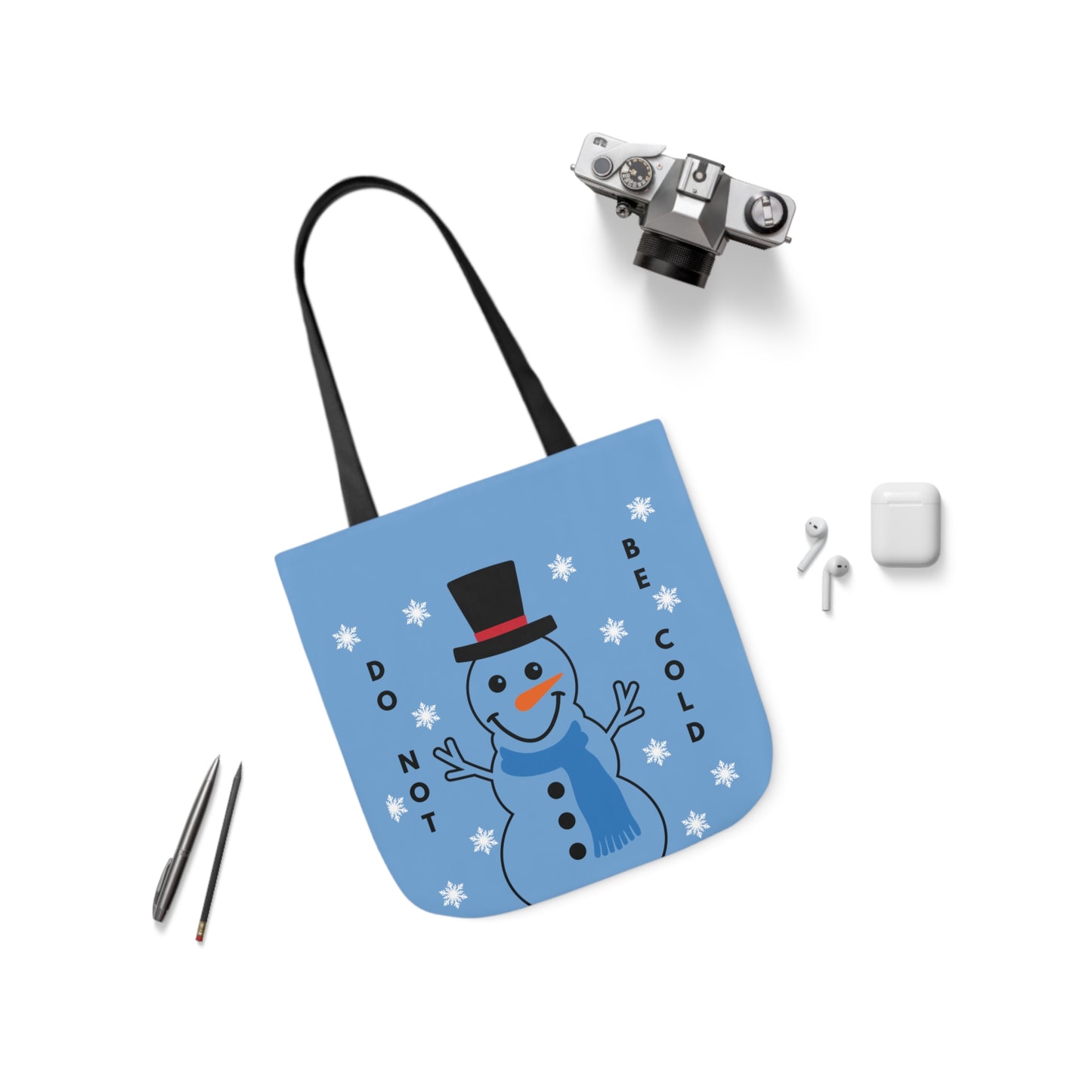 Blue Snowman Tote Bag