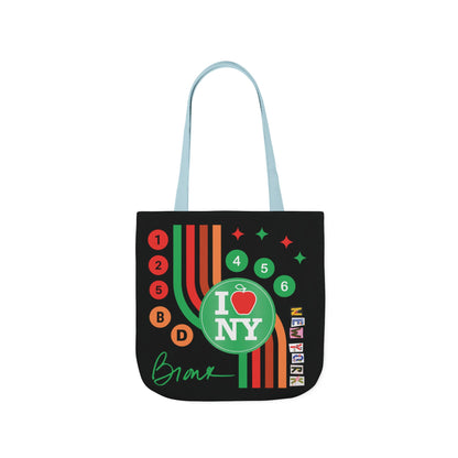 Personalized initial NY Retro Subway Canvas Tote — Colorful Graphic Market Bag