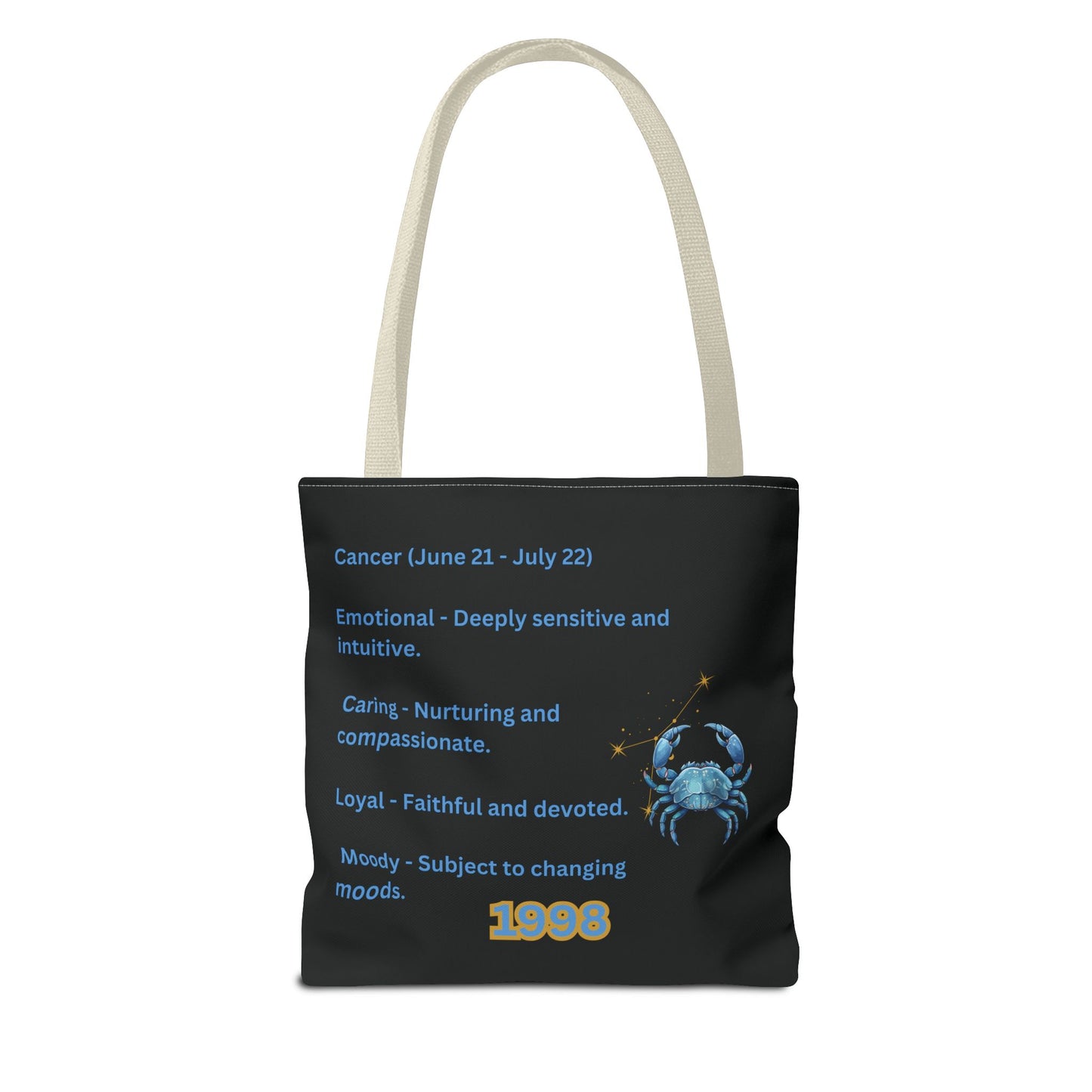 Black Zodiac Cancer Tote Bag
